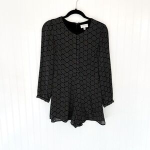 Anthropologie Harlyn Long Sleeve Honeycomb Romper - XSP